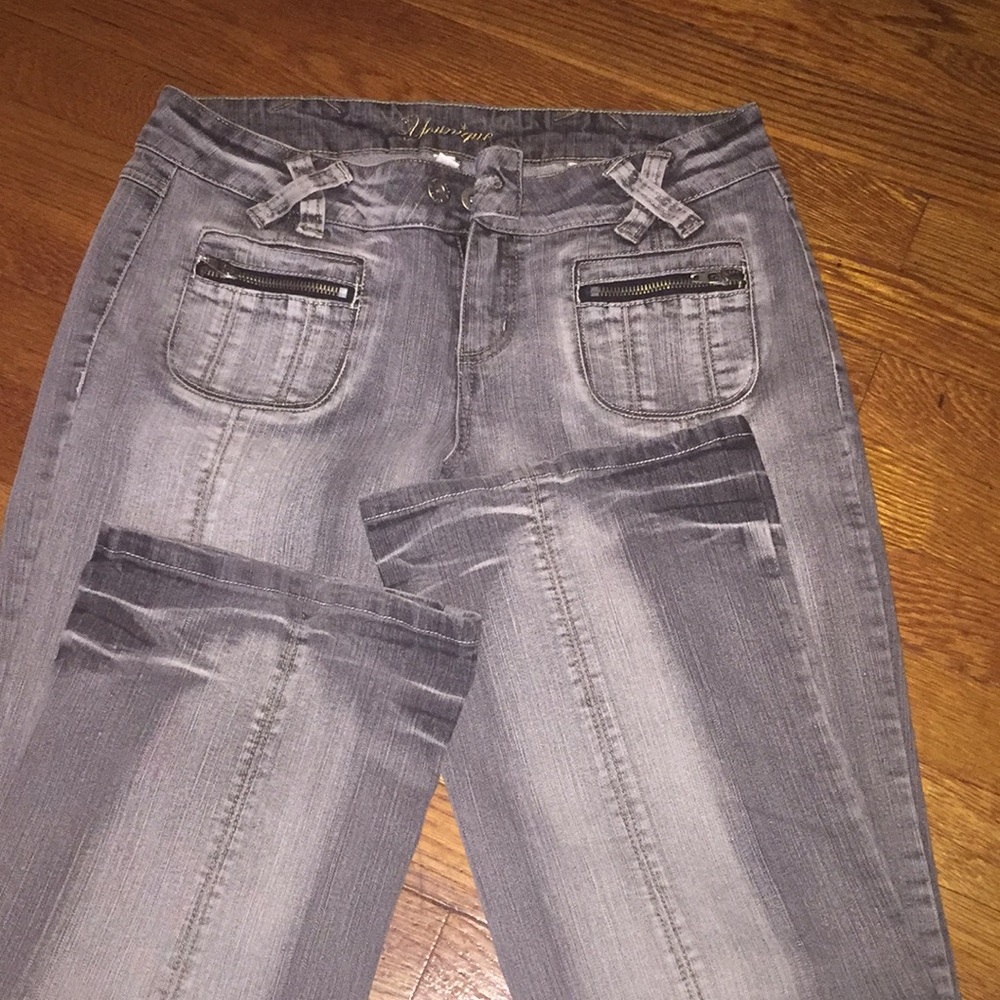 Younique Buttonfly denim boot cut jeans stretch